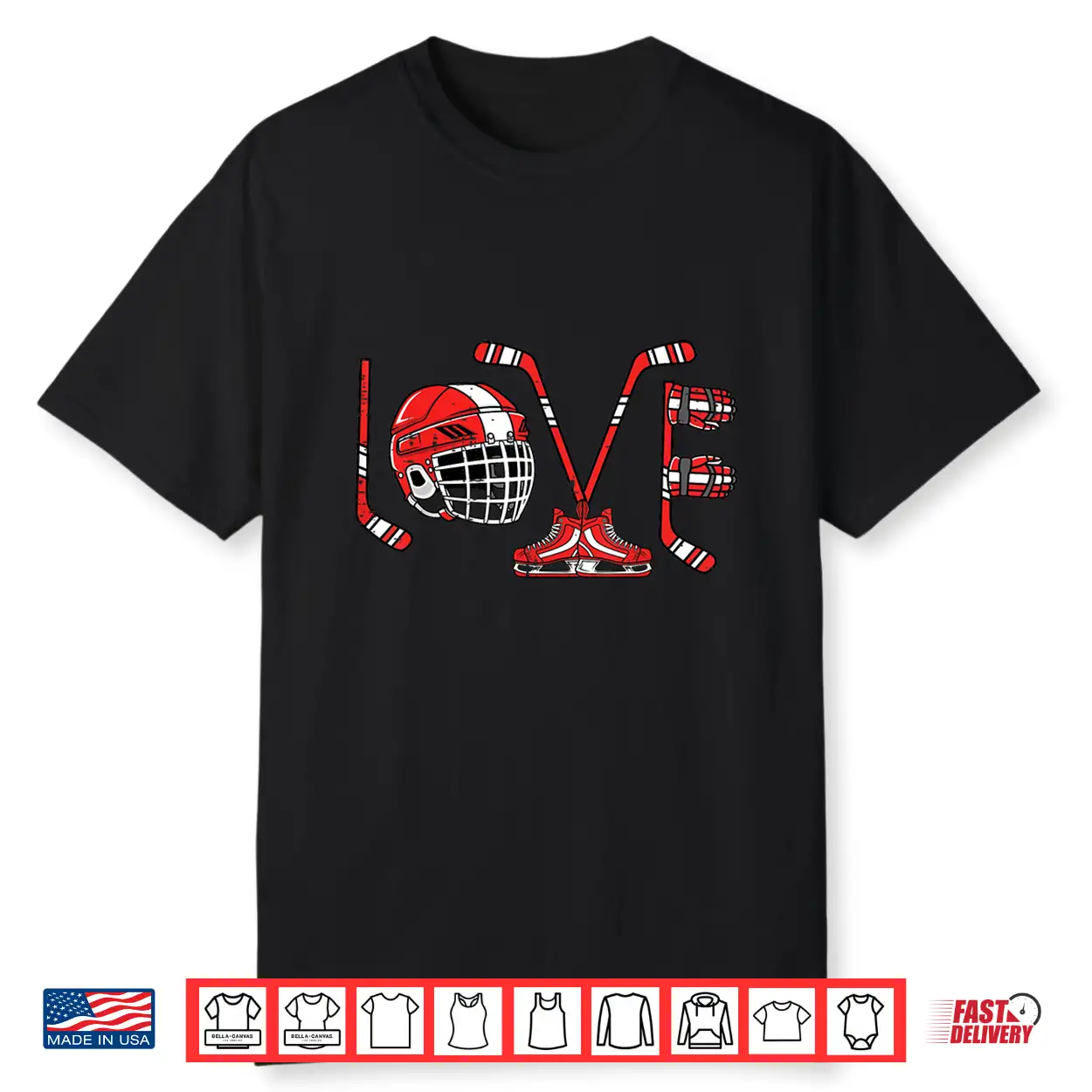 Valentines Day Love Ice Hockey Items Men Boys Kids Teens Shirt