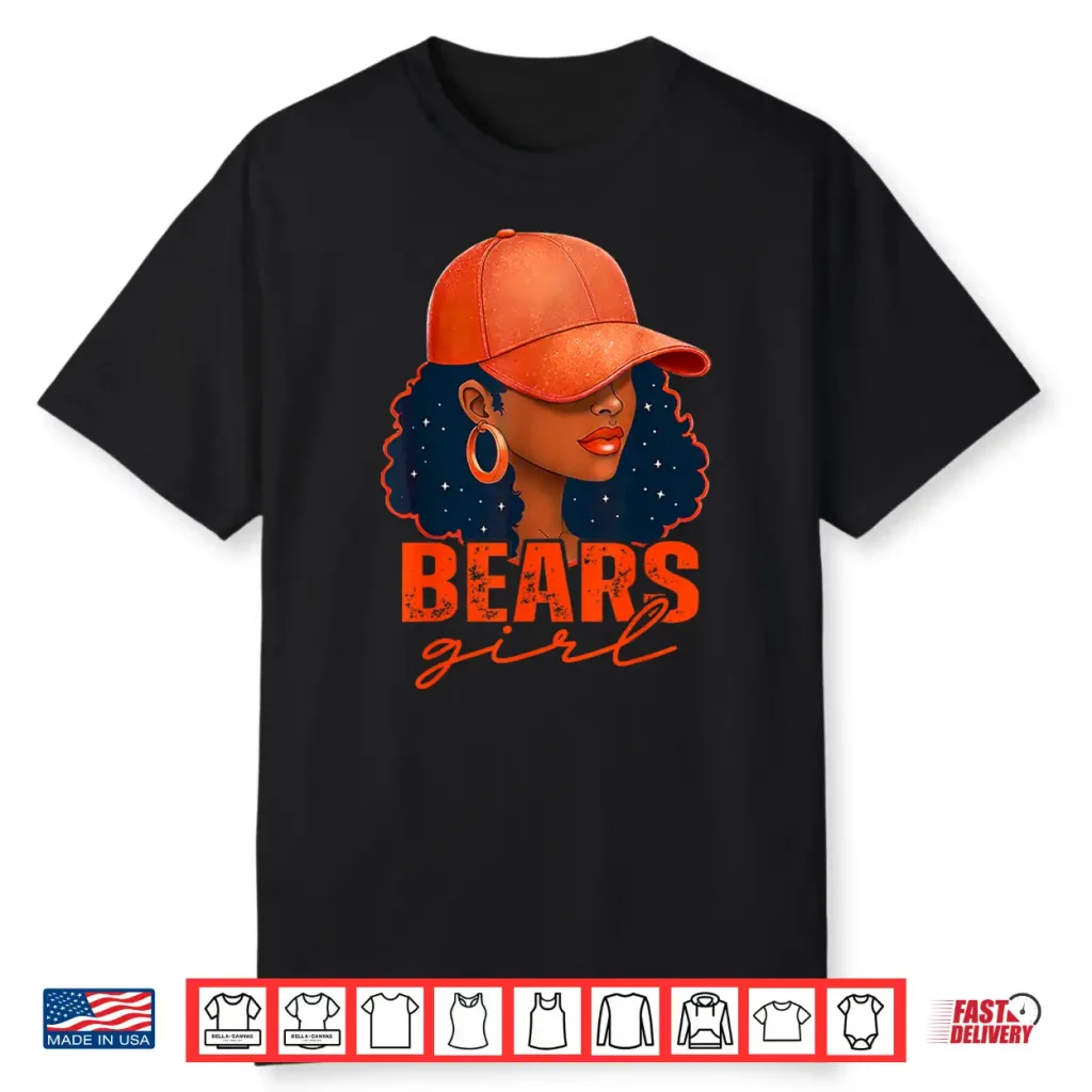 Vintage Bear Girl Black Women Sports Lover Shirt