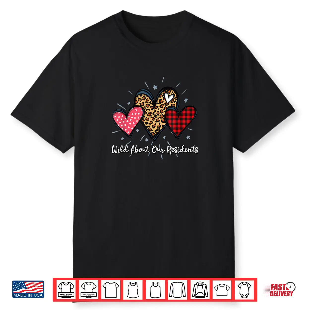 Wild About Our Residents Valentines CNA Caregiver Nursing Shirt