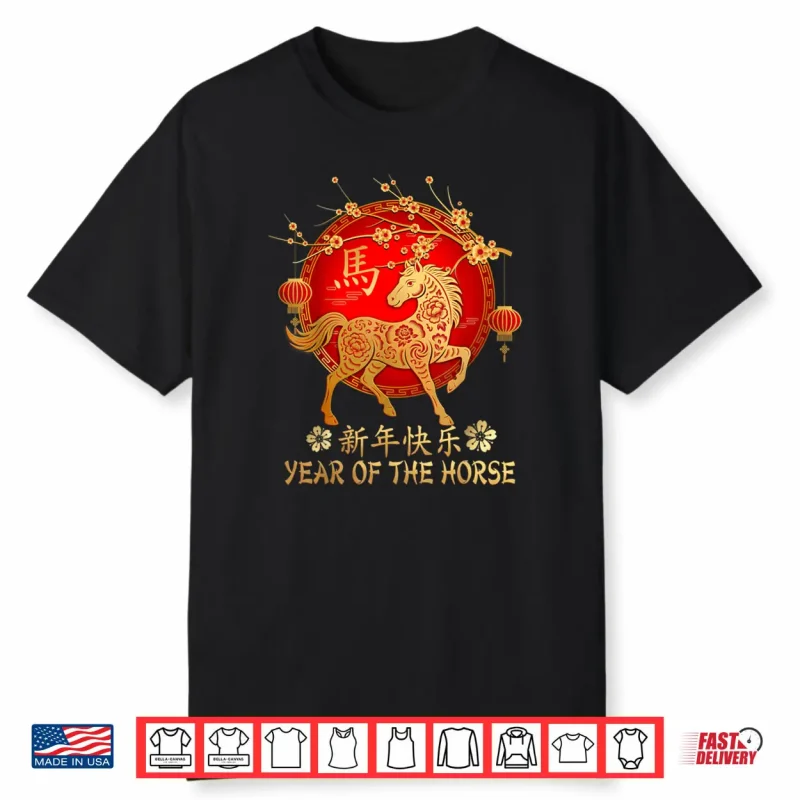 Year of Horse 2026 Happy Chinese Lunar New Year Horse Zodiac Shirt