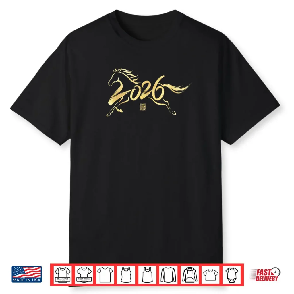 Year of The Horse 2026 Calligraphy Chinese New Year Horse Shirt