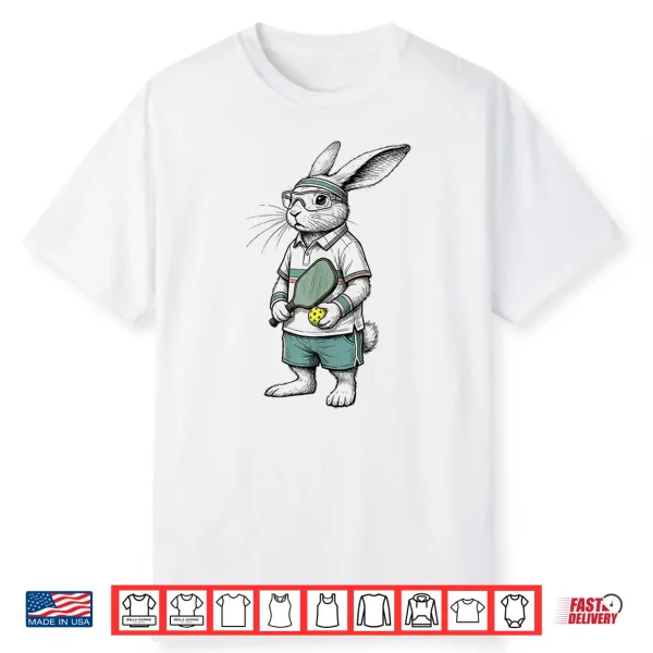 Bunny Pickleball Player Easter Day For Boys Men Kids Shirt
