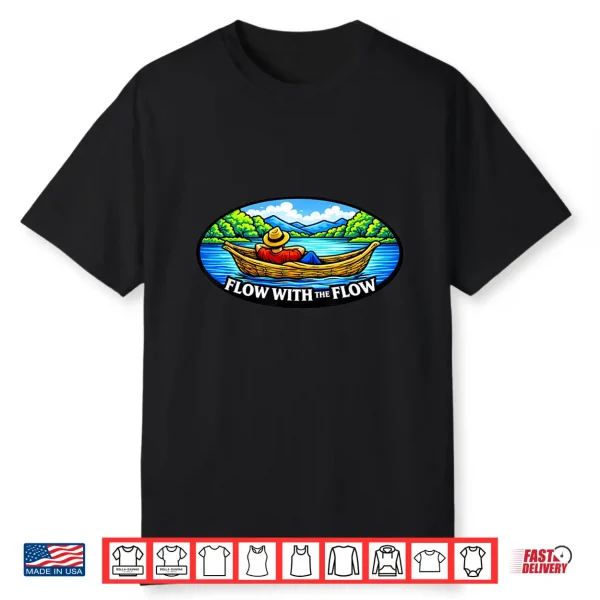 Canoe Lake Nature Relaxing Outdoor Art Flow Tee Shirt
