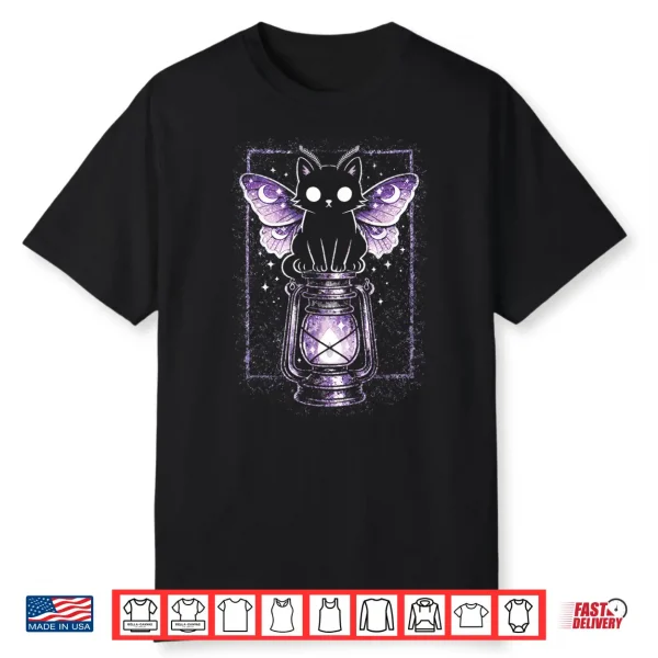 Cat Kitty Lunar Moth Purple Kawaii Pastel Goth Alt Aesthetic Shirt