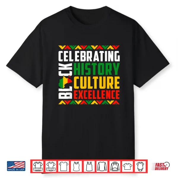 Celebrating Black History Month Afro African Men Women Kids Shirt