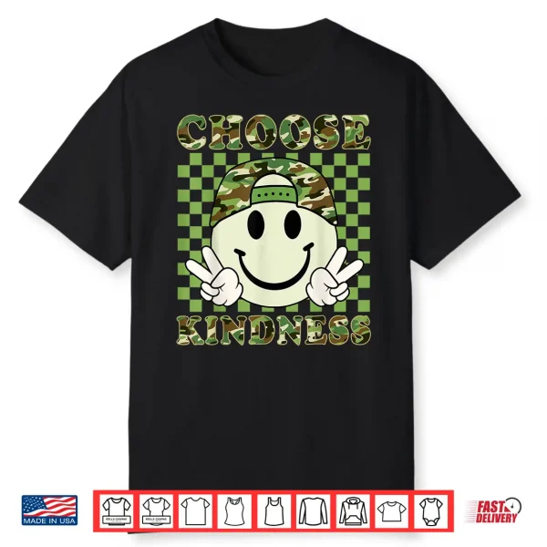 Choose Kindness Camo Be Kind Inspirational Kids Boy Positive Shirt