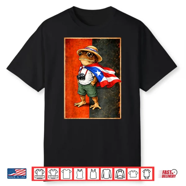 Coqui Frog Puerto Rico Flag Puerto Rican Taino Boricua Shirt