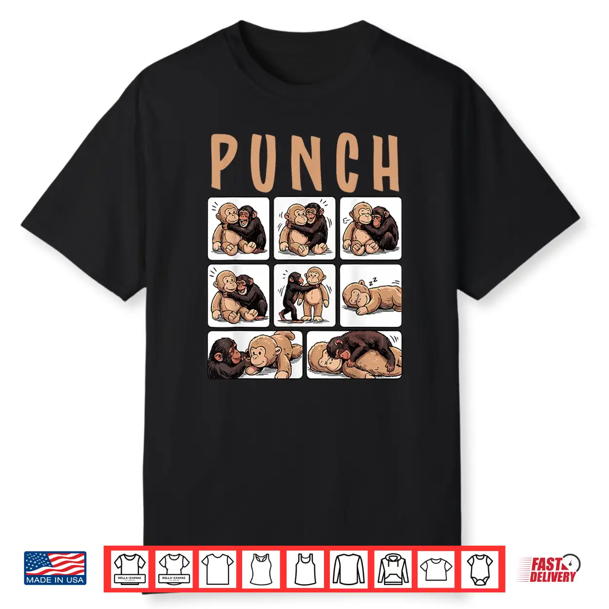 Cute Monkey Punch Viral Internet Character Aesthetic Shirt Cute Monkey Punch Viral Internet Character Aesthetic Shirt