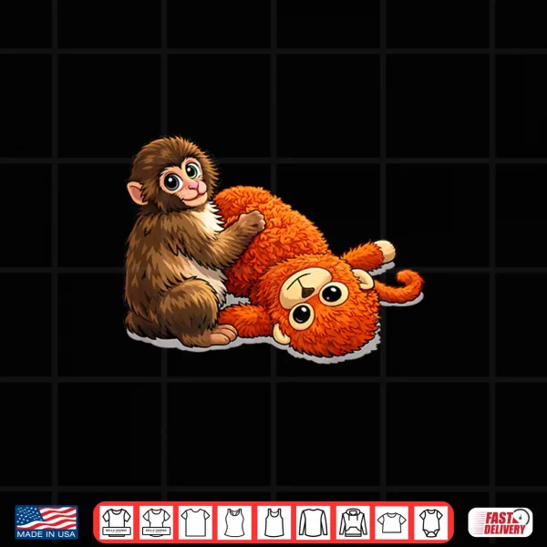 Design Baby Monkey Named Punch Character Graphic Design Shirt