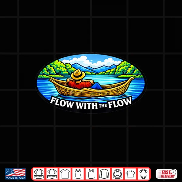 Design Canoe Lake Nature Relaxing Outdoor Art Flow Tee Shirt