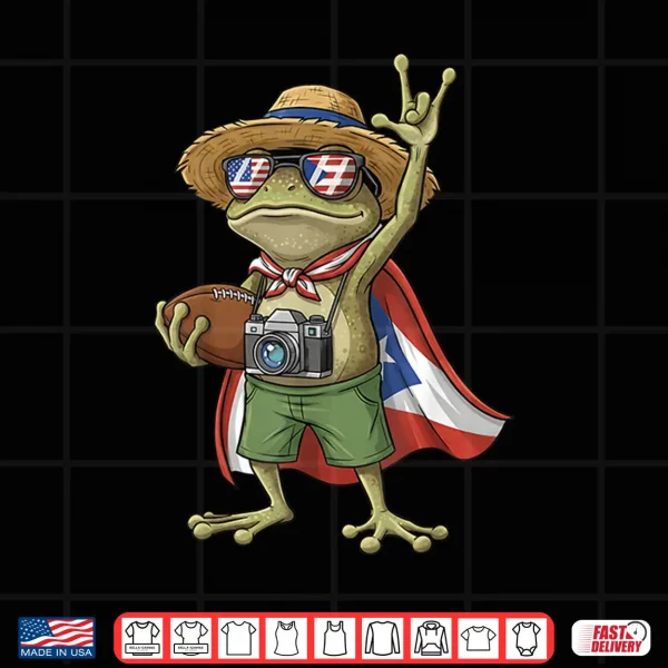Design Coqui Frog Puerto Rico Flag Puerto Rican Football Boricua Shirt