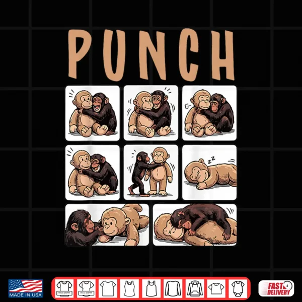 Cute Monkey Punch Viral Internet Character Aesthetic Shirt 4 Design Cute Monkey Punch Viral Internet Character Aesthetic Shirt