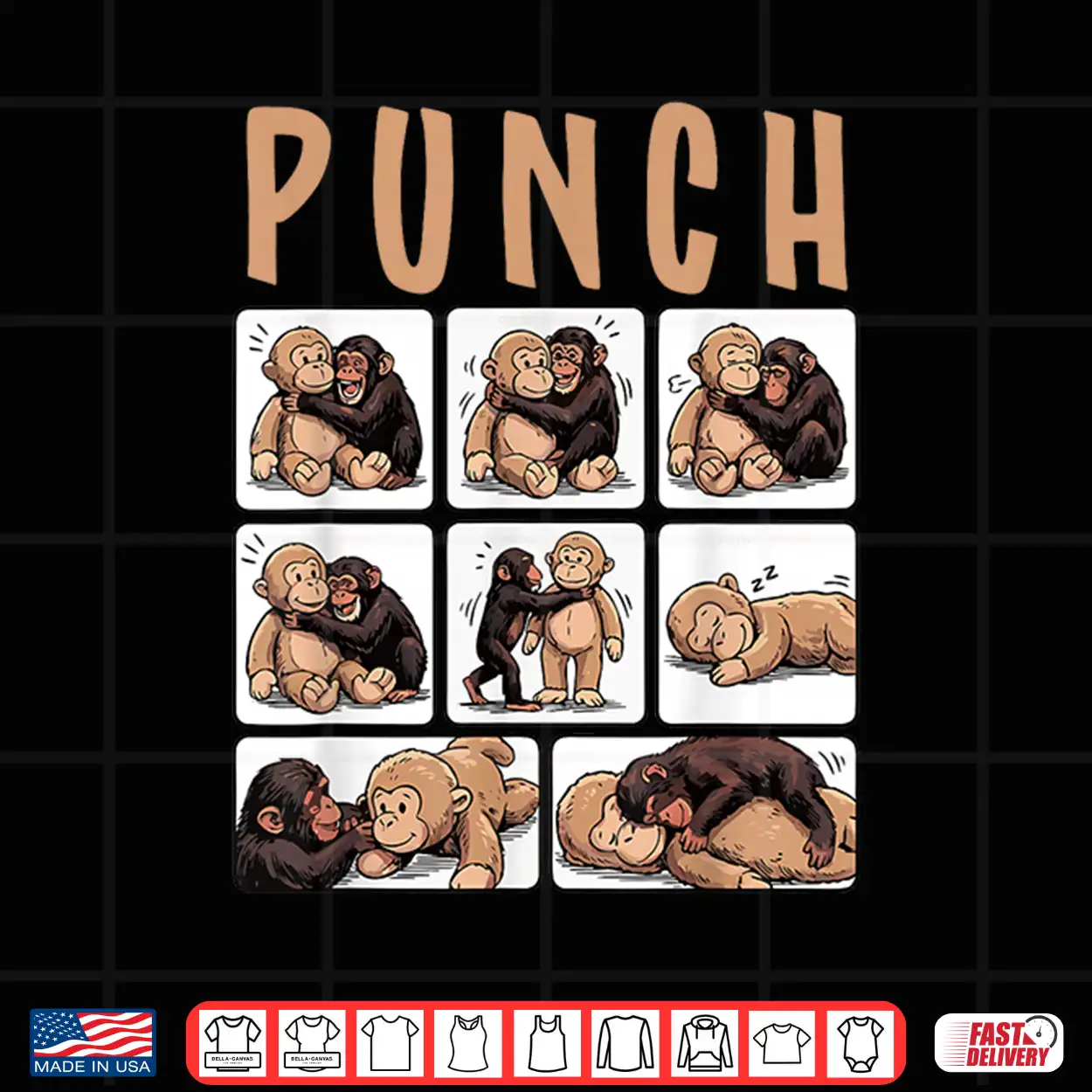 Cute Monkey Punch Viral Internet Character Aesthetic Shirt Cute Monkey Punch Viral Internet Character Aesthetic Shirt