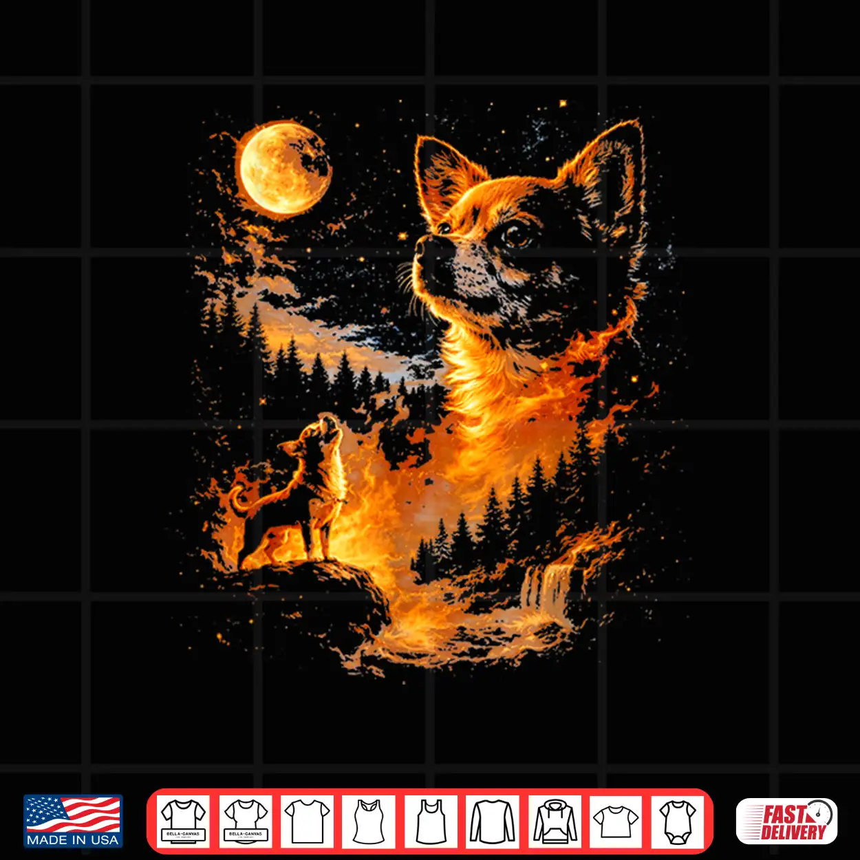 Funny Chihuahua Howling To The Moon Vintage 90S Retro Animal Shirt Funny Chihuahua Howling To The Moon Vintage 90S Retro Animal Shirt