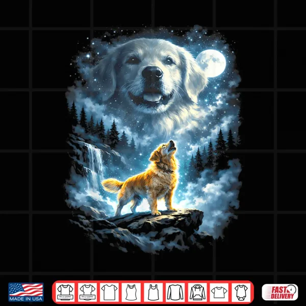 Design Golden Retriever Howling At Moon Shirt