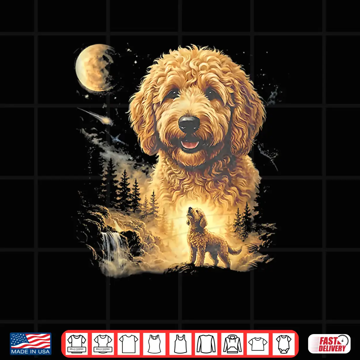 Goldendoodle Howling To The Moon Vintage Shirt Goldendoodle Howling To The Moon Vintage Shirt