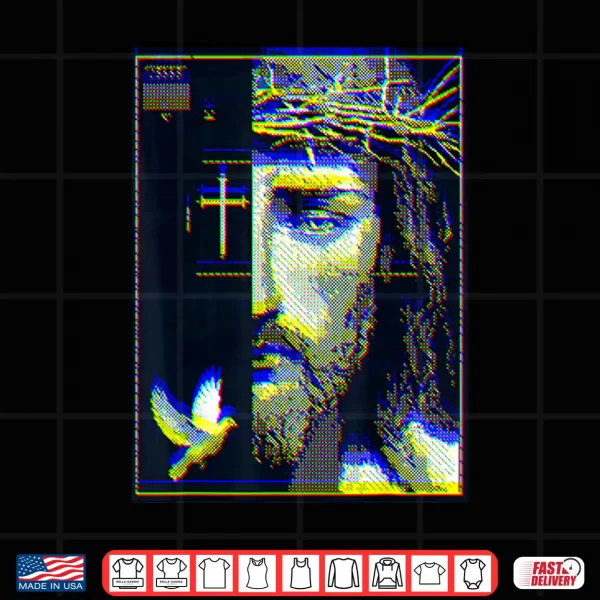 Jesus Christ Glitch Dove Crucifix Streetwear Shirt 4 Design Jesus Christ Glitch Dove Crucifix Streetwear Shirt