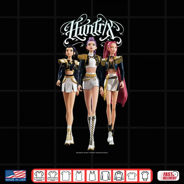 Design Kpop Demon Hunters Mira Rumi Zoey Huntrix Walking Together Shirt