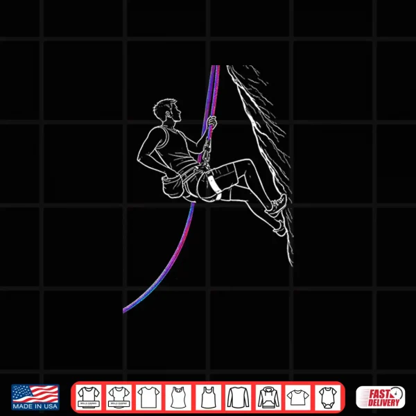 Design Mens Male Climber On Bi Flag Colored Rope Shirt