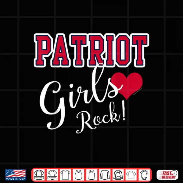 Design Patriot Girls Rock Cute Heart Shape Womens Shirt