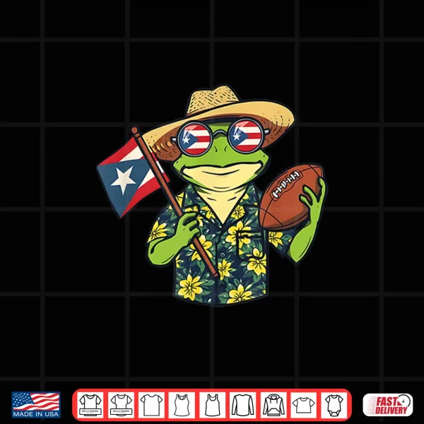 Design Puerto Rico Coqui Frog Funny Football Shirt