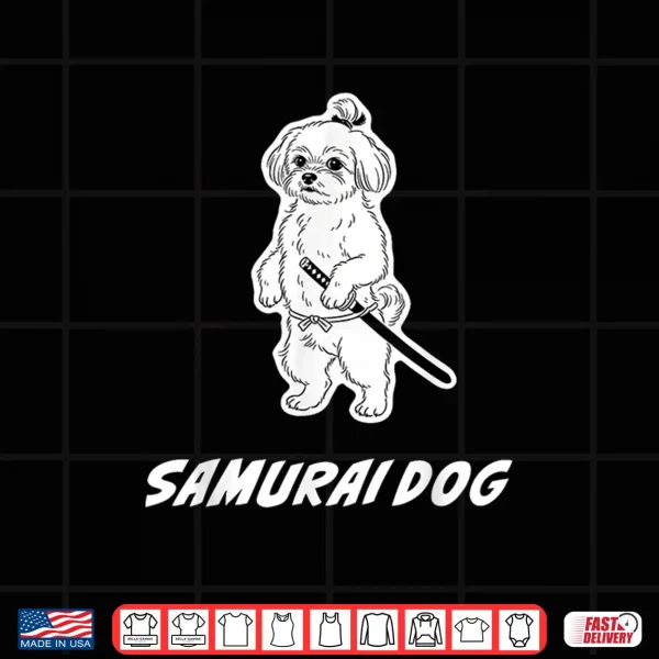 Design Samurai Maltese Katana Warrior Dog Artistic Shirt