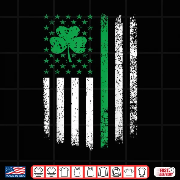 Design Us American Flag With Shamrocks For St Patricks Day Shirt