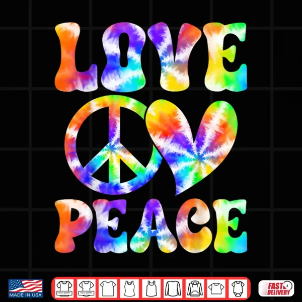 Design ValentineS Day Love Peace Heart Tie Dye Couple Shirt