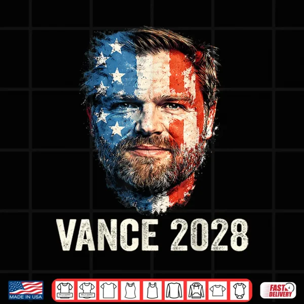 Design Vance 2028 President 48 Us Flag Republican J.D. Vance Retro Shirt