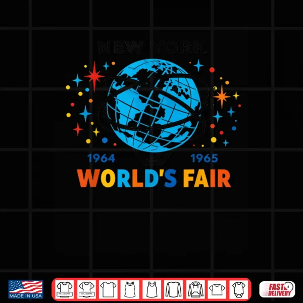 Design Vintage 1964 Worlds Fair Retro Travel Poster Old Schools Nyc Shirt