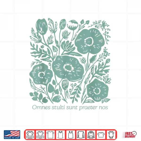 Design Vintage Botanical Latin Phrase Floral Design Shirt