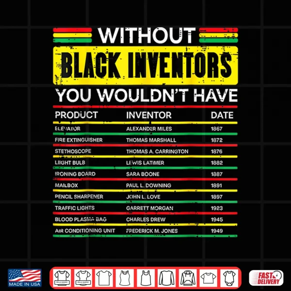 Design Without Black Inventors History Month African Men Women Kids Shirt