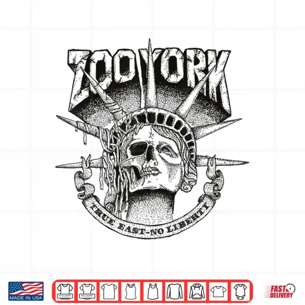 Design Zoo York True East Skeletal Statue Of Liberty Shirt