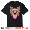 Funny Cute Yorkie Dog Heart Bubble Gum Puppy Face Animal Art Shirt