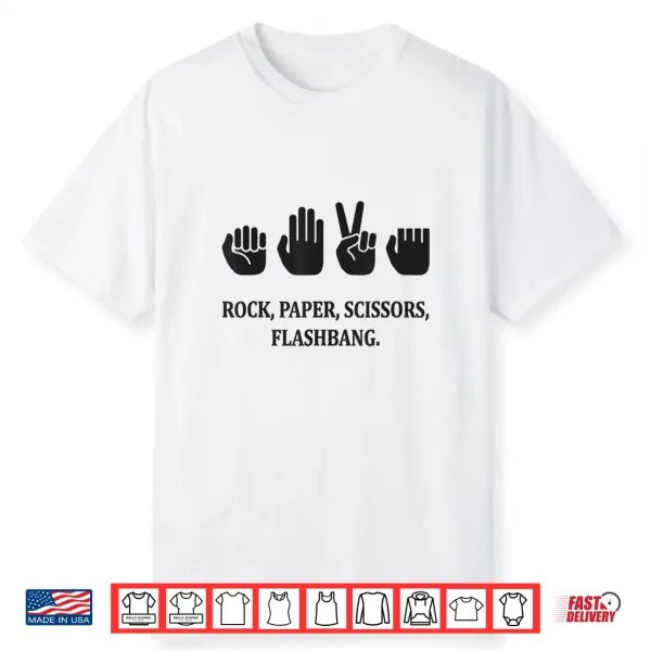 Funny Funny Rock Paper Scissors Flash Sign Funny Shirt