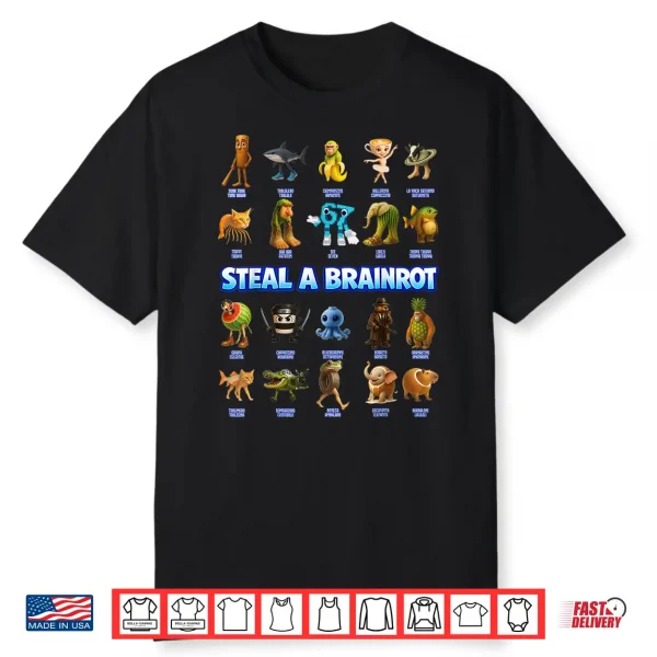 Funny Steal A Brainrot Italian Meme Gifts For Boys Girl Kids Shirt