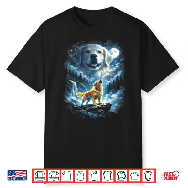 Golden Retriever Howling At Moon Shirt