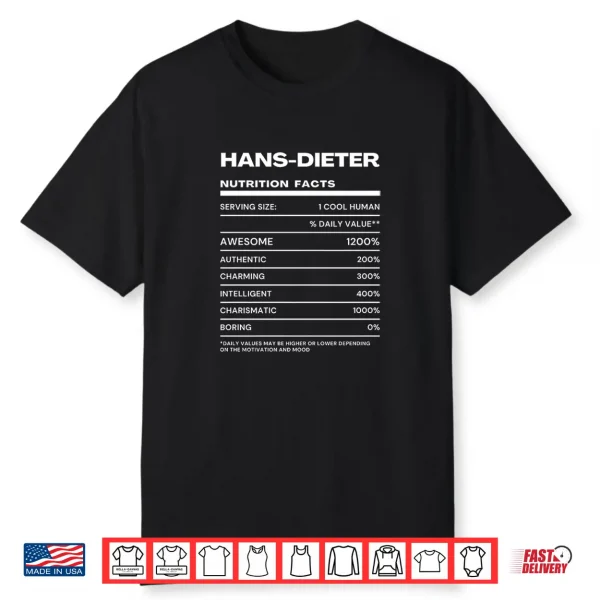 Hans Dieter Nutrition Facts Name Shirt