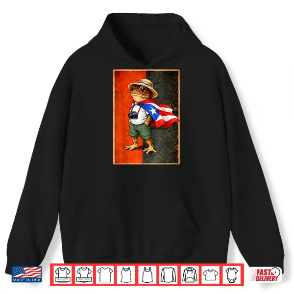 Hoodie Coqui Frog Puerto Rico Flag Puerto Rican Taino Boricua Shirt