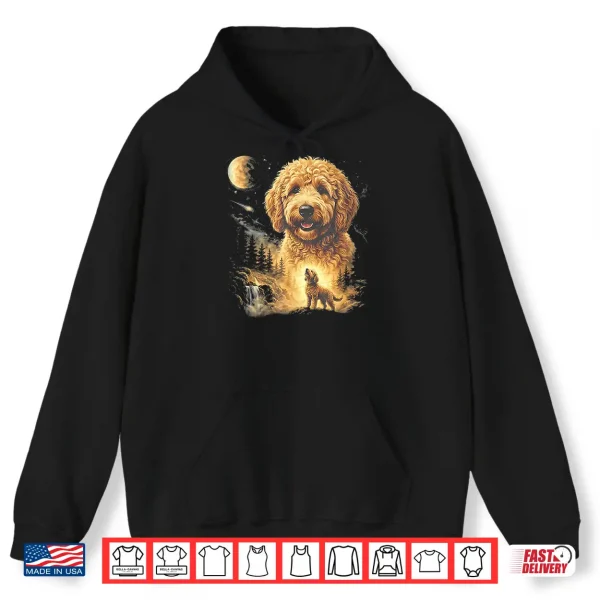 Goldendoodle Howling To The Moon Vintage Shirt 1 Hoodie Goldendoodle Howling To The Moon Vintage Shirt
