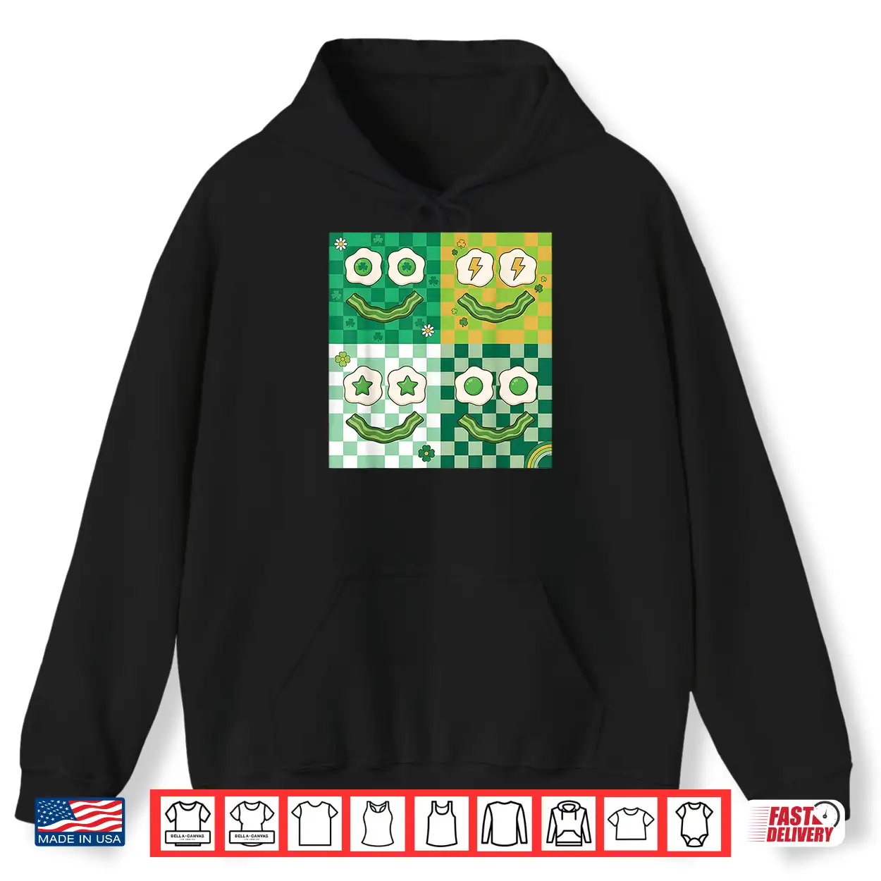 Green Smile Face Eggs And Bacon Ham Breakfast Graphic Shirt Green Smile Face Eggs And Bacon Ham Breakfast Graphic Shirt