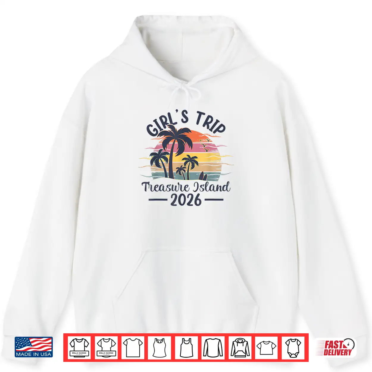 Treasure Island Girls Trip 2026 Vintage Sunset Summer Vibes Shirt Treasure Island Girls Trip 2026 Vintage Sunset Summer Vibes Shirt