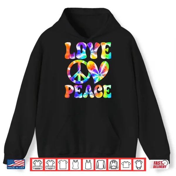 Hoodie ValentineS Day Love Peace Heart Tie Dye Couple Shirt