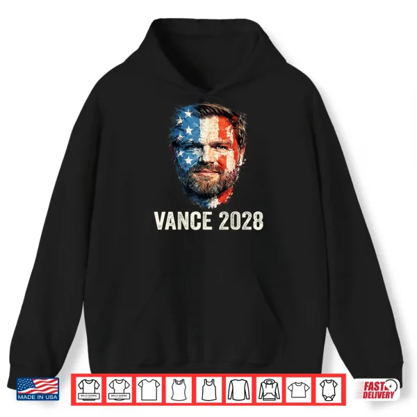 Hoodie Vance 2028 President 48 Us Flag Republican J.D. Vance Retro Shirt