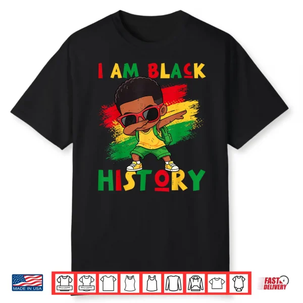 I Am Black History Month Black Melanin Boy Kids Toddlers Shirt