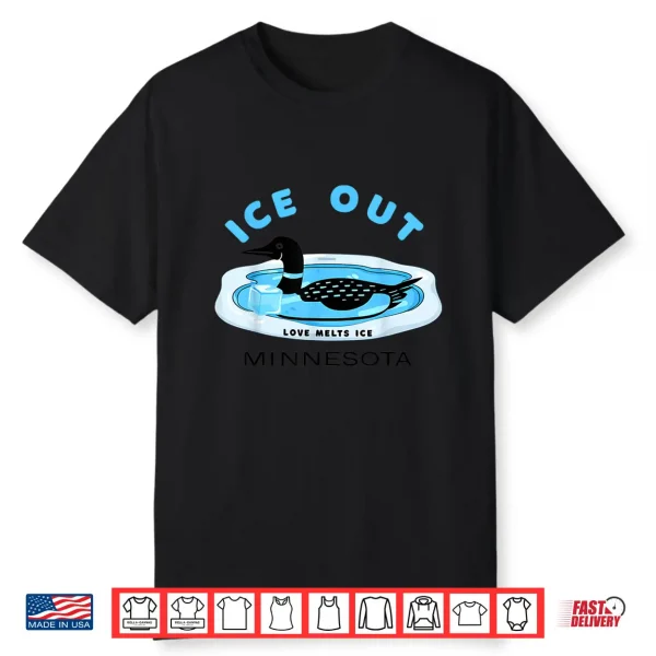 Minnesota Loon Ice Out Love Melts Ice Graphic Shirt