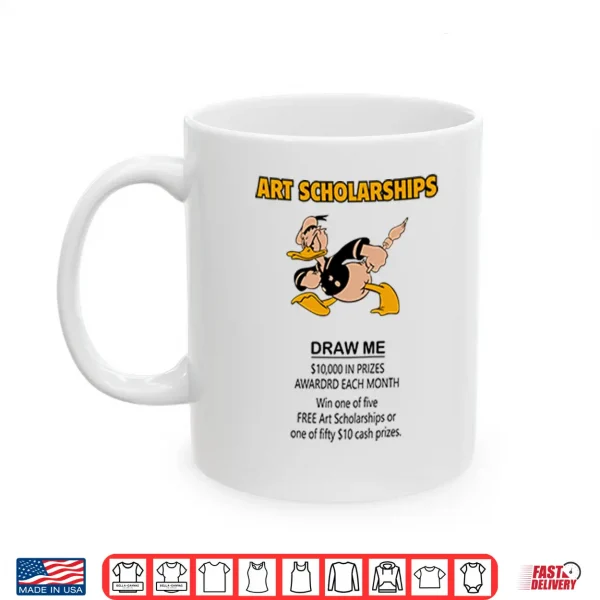 Mug Art Scholarships Draw Me Vintage Cartoon Duck Shirt