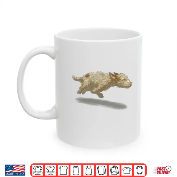 Mug Cute Running Dog Art Print Shirt