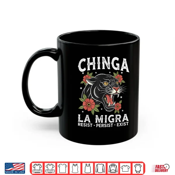Fierce Chinga La Migra Jaguar Design Floral Shirt 3 Mug Fierce Chinga La Migra Jaguar Design Floral Shirt
