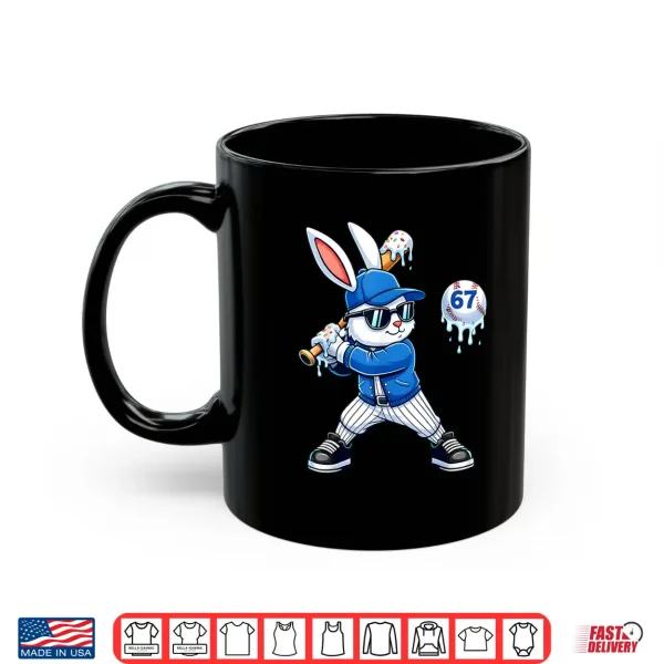 Mug Funny Dripping Drip Baseball Rabbit Bunny Easter Men Boy Kid Shirt